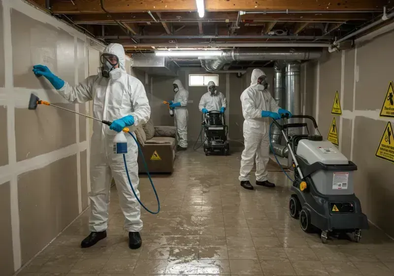 Basement Moisture Removal and Structural Drying process in Berne, IN